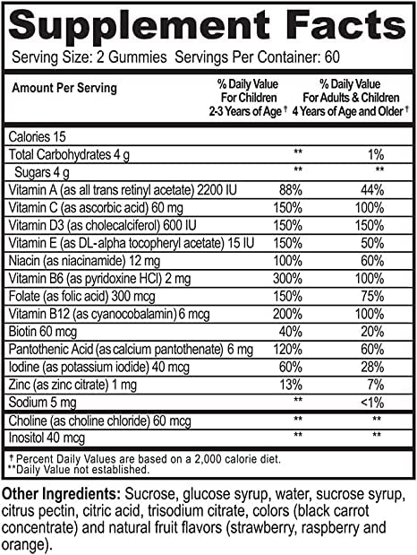 Natvites gomitas para niños con vitaminas y minerales esenciales