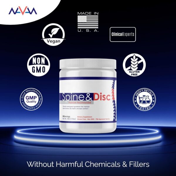 Etiqueta frontal del producto Navan Spine and Disc