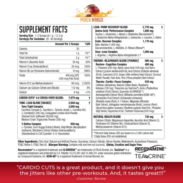 Etiqueta Cardio Cuts 4.0 Peach Mango