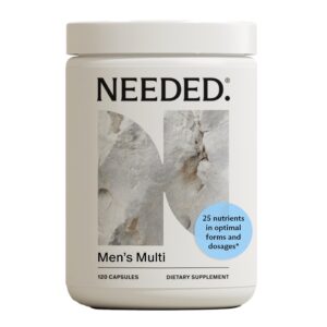 Version 1.0.0 Etiqueta frontal de Needed Multivitamin para hombres