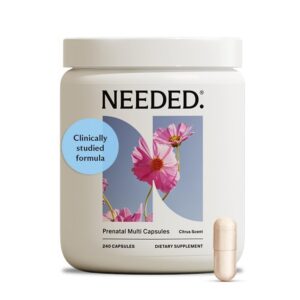 Bottle de Needed prenatal multivitamin con inserto cítrico