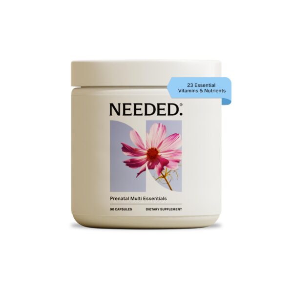 Frente del envase Needed Prenatal Multivitamin