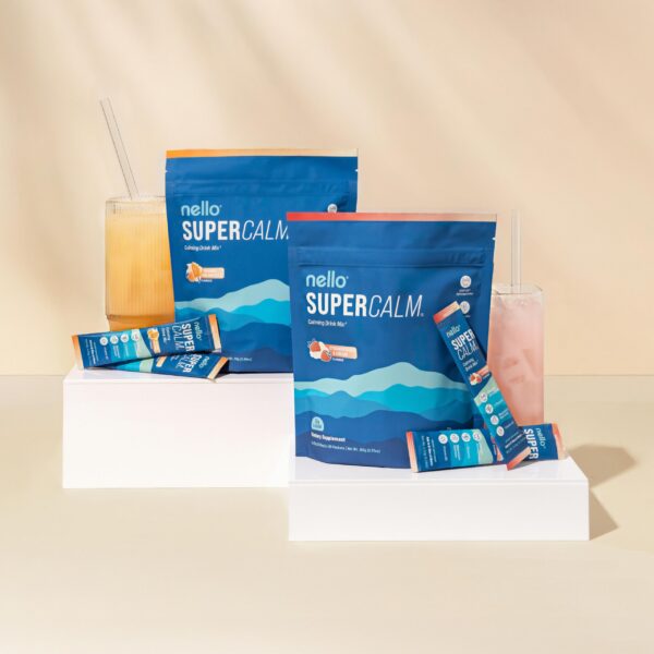 Nello Supercalm mezcla adaptógena con L-Teanina y magnesio para concentración y descanso