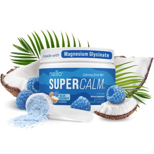 Nello SuperCalm polvo bebida sabor azul coco para relajación
