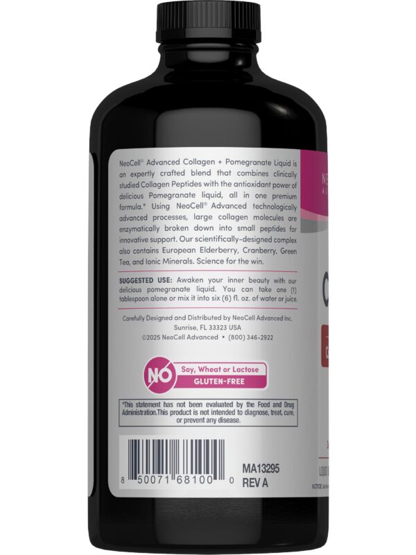 Tabla nutricional de NeoCell Advanced Colágeno líquido