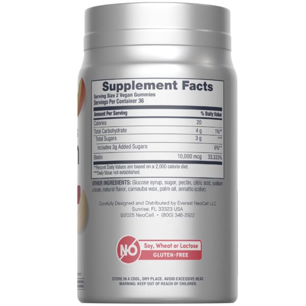 Etiqueta de producto NeoCell Biotina 10000 mcg