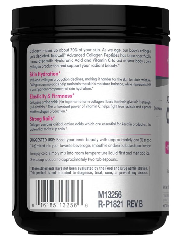 Detalle de ingredientes y vitamina C