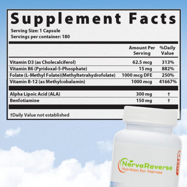 Tabla de ingredientes en etiqueta de NERVEREVERSE