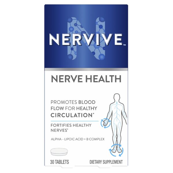 Version 1.0.0 Nervive Nerve Health frasco y etiqueta