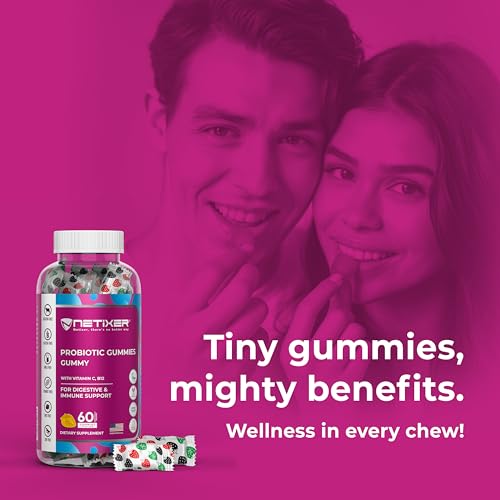 Lado del frasco gomitas probióticas mango nETiXER