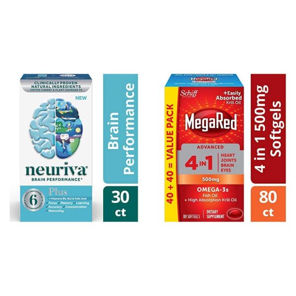 Frente de NEURIVA Plus con Omega-3 y Krill Oil