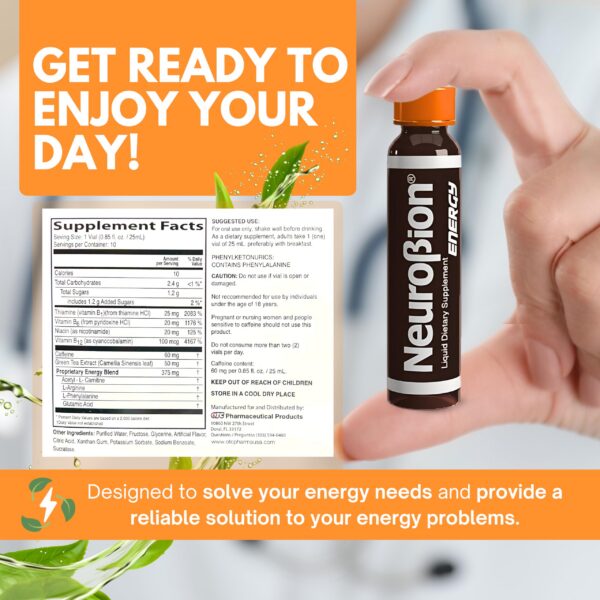 Etiqueta frontal de Neurobion Energy líquido