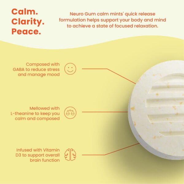 NeuroGum Calm & Clarity caramelo para alivio temporal de estrés