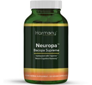 Version 1.0.0 Neuropa Bacopa Supreme suplemento cognitivo 120 cápsulas frasco