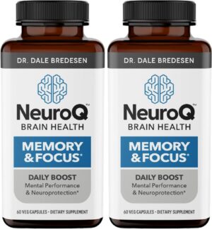 NeuroQ suplemento memoria enfoque neuroprotector 60 cápsulas paquete 2