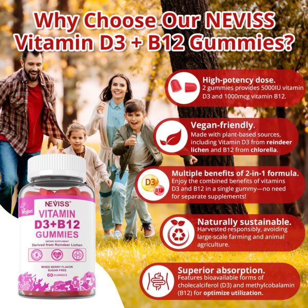 Envase NEVISS D3 B12 gomitas veganas