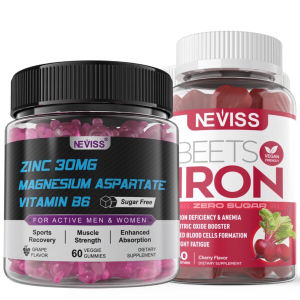 Gomitas de hierro NEVISS frasco frontal