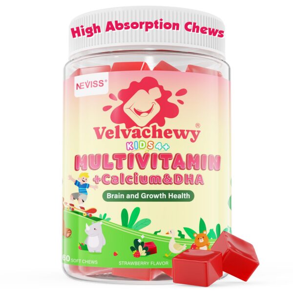 Frente del envase NEVISS Kids Multivitamin Soft Chews