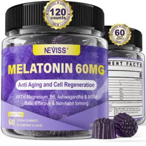 neviss melatonina 60mg gomitas para adultos mayores caja frontal