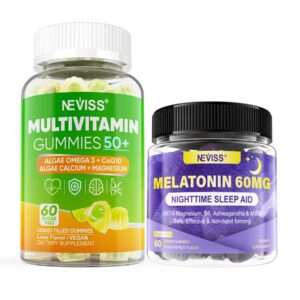 Gomitas de melatonina NEVISS frente a fondo blanco