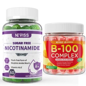 Gomitas NEVISS Nicotinamide 500 mg y B100 frasco