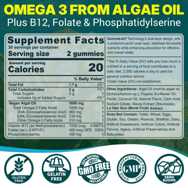Version 1.0.0 Vista lateral del envase NEVISS omega-3 algas gummies