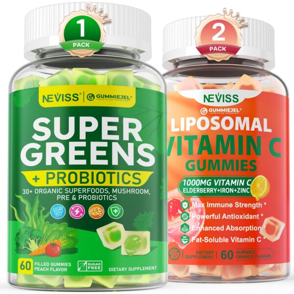 Botella NEVISS Super Greens gomitas 60 unidades