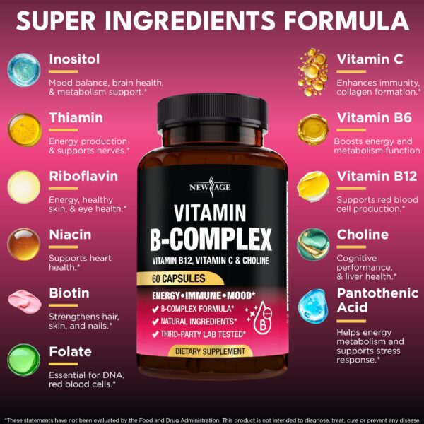 Etiqueta frontal New Age B Complex