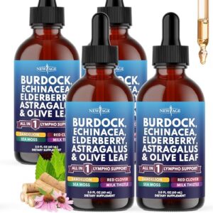 Frasco de gotas líquidas NEW AGE para drenaje linfático con ingredientes naturales