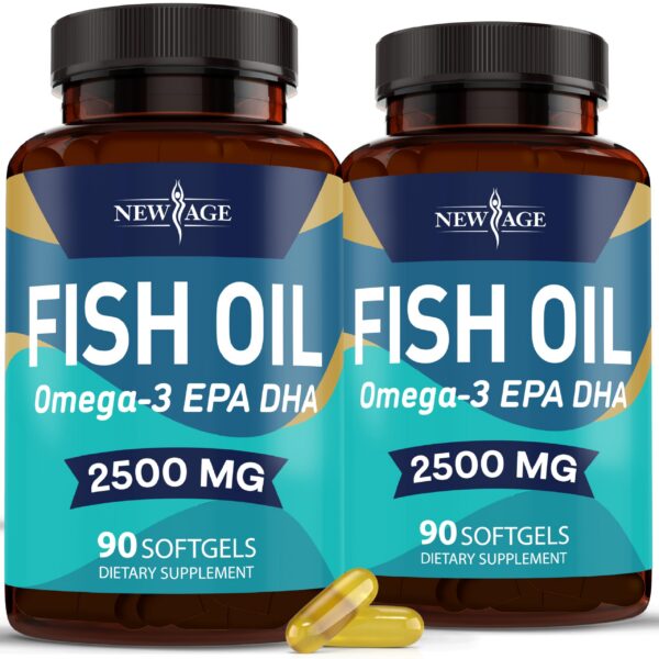 Frente de la botella NEW AGE Omega 3