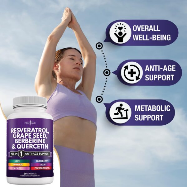 Version 1.0.0 Suplemento NEW AGE resveratrol envase y etiqueta detallada