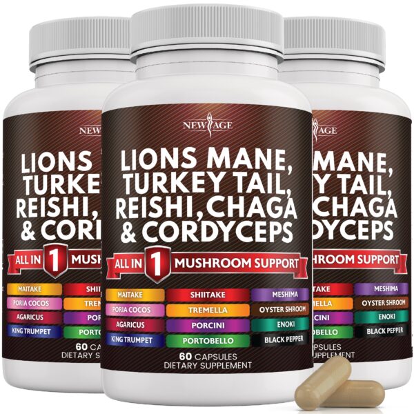 NEW AGE suplemento hongos lion's mane 180 cápsulas 20 en 1