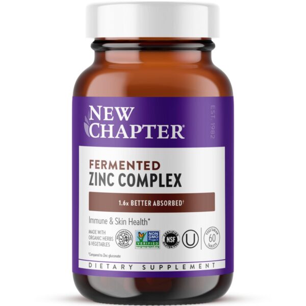 New Chapter Suplemento de Zinc Fermentado en tableta