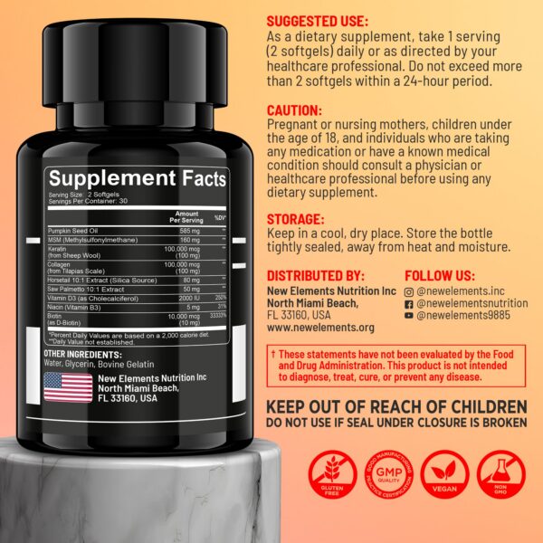 Frasco con cápsulas visibles