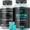 Botella de gomitas con colágeno y biotina