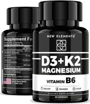 Version 1.0.0 Frasco de New Elements Vitamin D3 K2 con B6