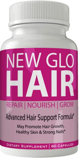 New Glo suplemento cápsulas para cabello piel uñas envase