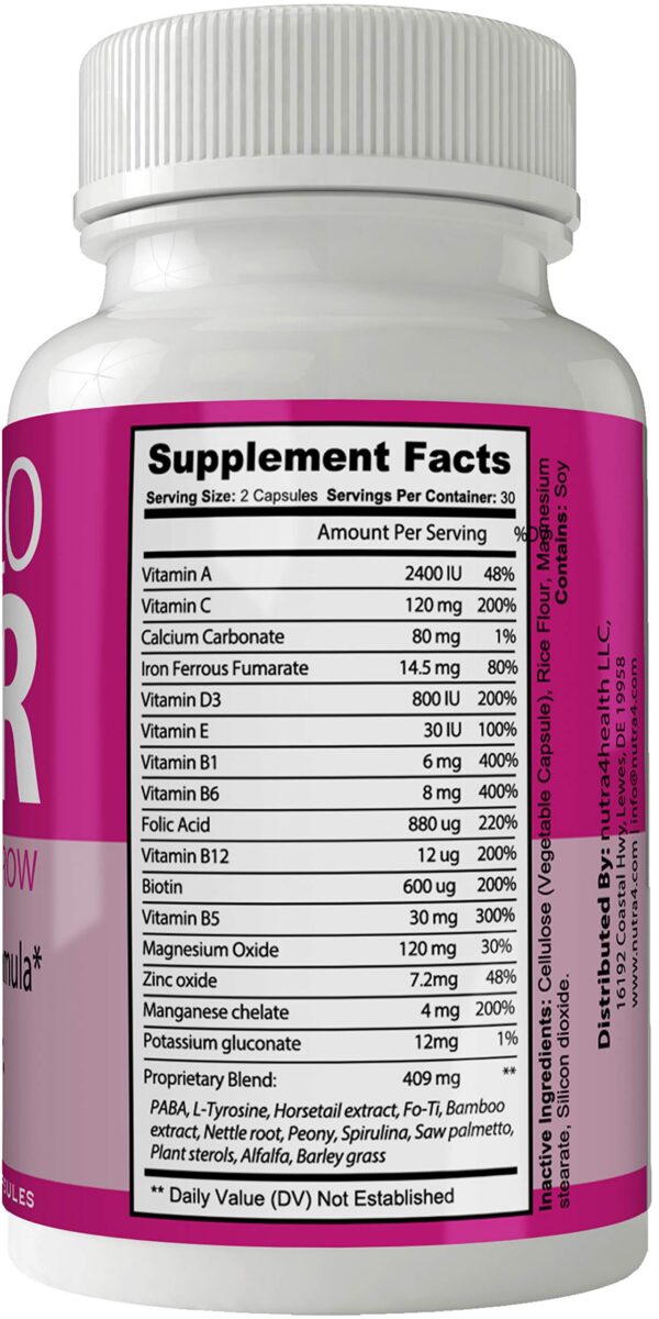 New Glo vitaminas con biotina para crecimiento cabello piel