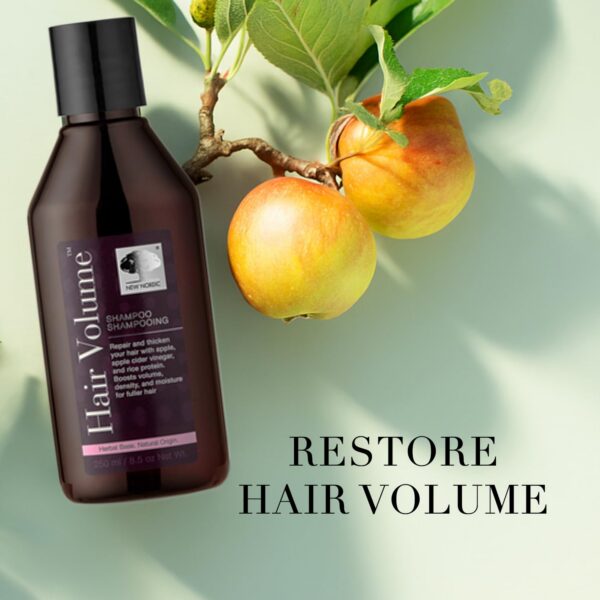 Etiqueta del envase de New Nordic Hair Volume Shampoo