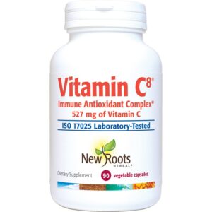 NEW ROOTS HERBAL Vitamina C8 frasco de 90 cápsulas vegetales