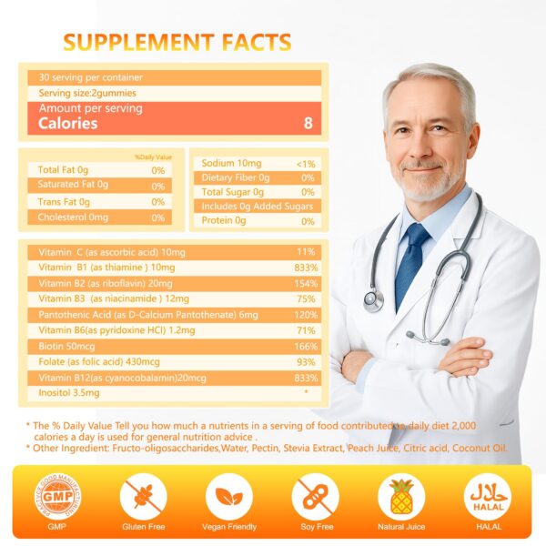 Detalle de etiqueta de ingredientes en gomitas