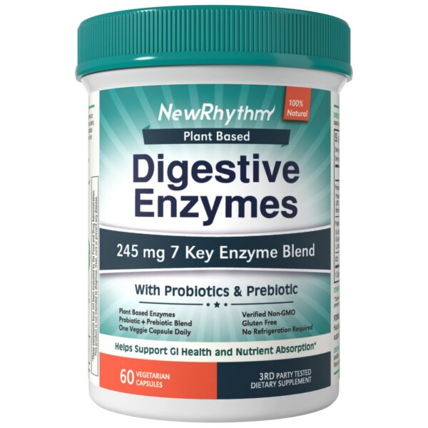 Version 1.0.0 Frasco de NewRhythm Digestive Enzymes 245 mg con cápsulas