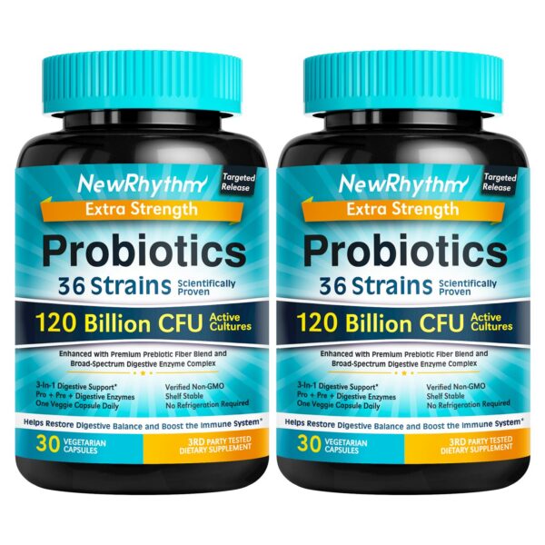 Botella NewRhythm probióticos 120 mil millones CFU