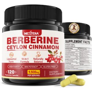 Nextdia berberina liposomal suplemento 1500mg 240 cápsulas vegano