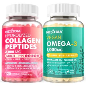 Frontal de envase Nextdia colageno hidrolizado omega3 vegano