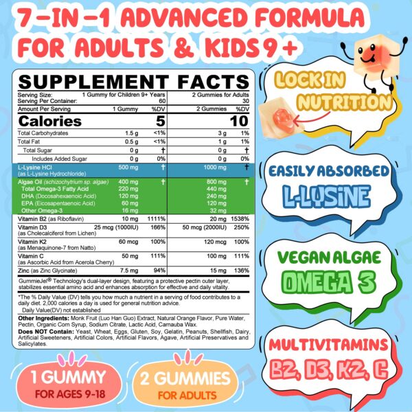 Referencia de lisina y zinc en etiqueta