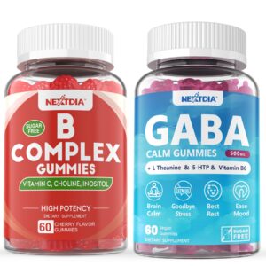 Version 1.0.0 Frente del frasco Nextdia GABA Vitamin B Complex Gomitas Veganas