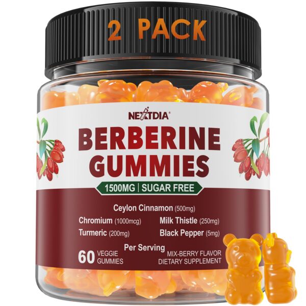 Version 1.0.0 Nextdia gomitas berberina 1500mg sin azúcar paquete de 2
