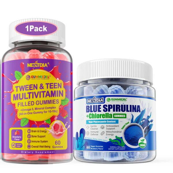 Version 1.0.0 Nextdia gomitas multivitaminadas rellenas, vista frontal