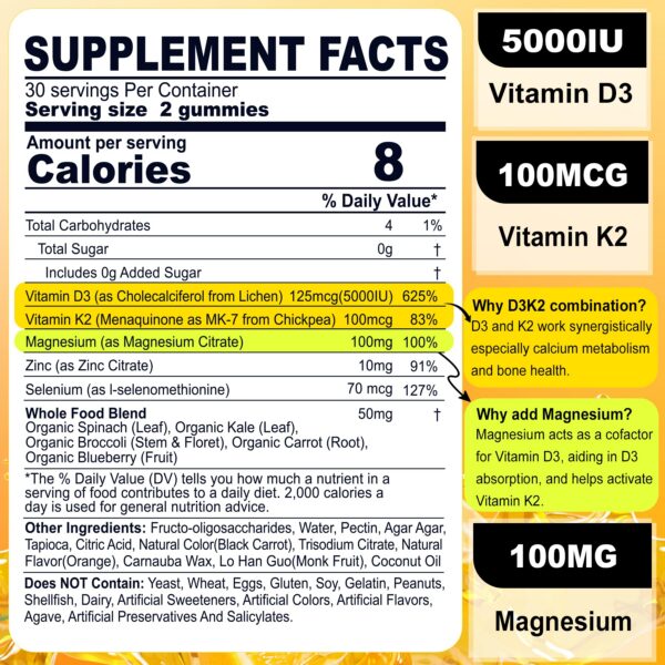 Gomitas Nextdia D3 y K2 empaquetadas